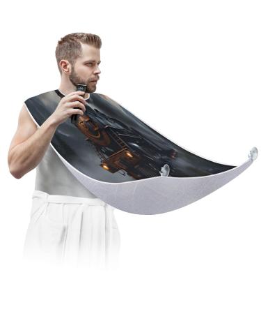 Train Beard Bib Apron Beard Hair Catcher for Men Shaving Fathers Day Anniversary Christmas Gifts for Dad Husband Beard Bib with 2 Suction Cups