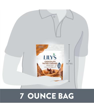 Lily's Chocolate Salted Caramel Flavored No Added Sugar Baking Chips Bag 7 oz (Pack of 2) Bundle With Snack Scout Measuring Spoon - Buy Online on GoSupps.com