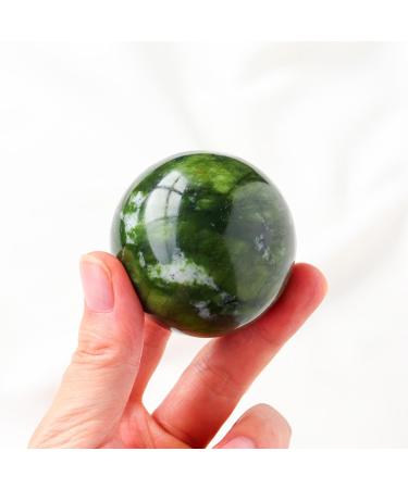 40mm Natural Jade Baoding Ball Fitness Handball Quartz Sphere Relaxation Hand Wrist Exercise Massage Therapy Healing Stone