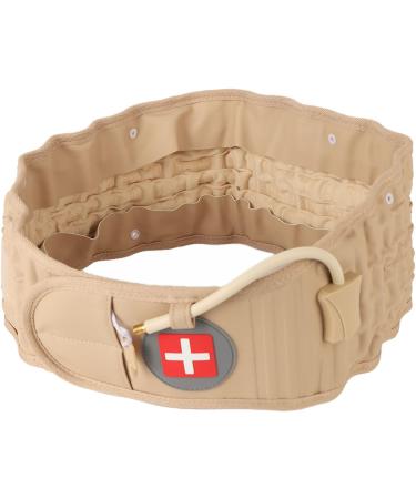 Shanrya Inflatable Lumbar Traction Belt - Adjustable Decompression Back Support | Strong Comfortable & Ideal for Everyday Use - Khaki - Buy Online on GoSupps.com