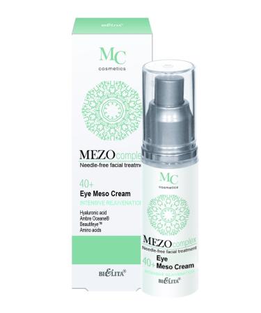 Bielita & Vitex MEZOcomplex Line Eye Mezo Cream 40+ Intensive Moisturizing Rejuvenation for age 40+ for All Skin Types 30 ml with Hyaluronic Acid Amino Acid Cocktail Vitamins