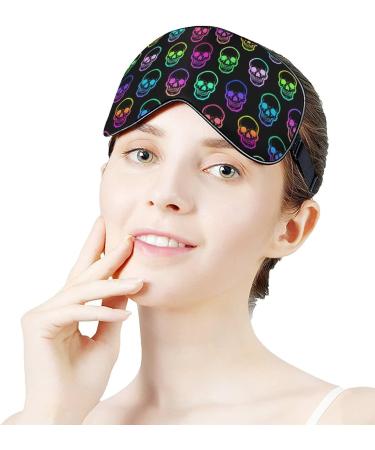 Neon Skulls Sleep Mask - Light Blocking Breathable Eye Mask for Men and Women - Adjustable Strap for Flight and Nap - One Size (455) - Buy Online on GoSupps.com