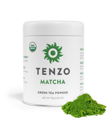 Tenzo Matcha Green Tea Powder - Matcha Powder USDA Organic Ceremonial Grade  Macha Powder Paleo, Kosher, Vegan  Authentic Japanese Matcha Tea - Original Matcha Latte Powder (30 grams) Matcha (30 Grams)