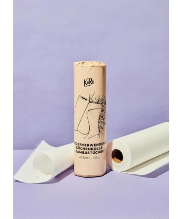 KoRo Reusable Kitchen Roll - Soft Bamboo Cloths | Plastic-Free Sustainable & Washable Alternative - Buy Online on GoSupps.com