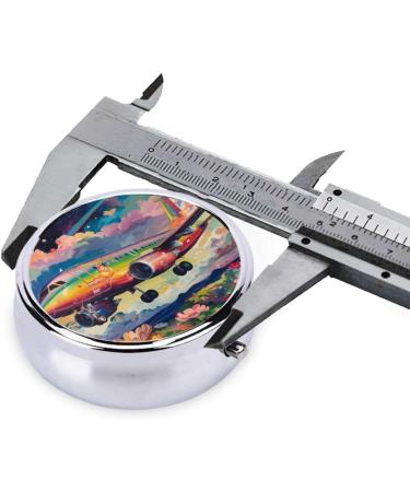 Cartoon Airliner Portable Metal Pill Box - Travel-Friendly Mini Organizer with 3 Compartments - Perfect for Small Pills - Buy Online on GoSupps.com