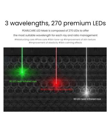 LED Light Therapy Mask - Facial Beauty Device with 3 Wavelengths & 270 LEDs - Auto Mode - Red Yellow Green Lights - Silver - Made in Korea - International Shipping Available - Buy Online on GoSupps.com