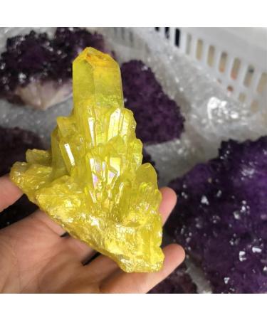 Natural Crystal Rough Gift Natural Clear Crystal Titanium Yellow Quartz Stone Halo Crystal Cluster Decoration (Size : 1000g) - Buy Online on GoSupps.com