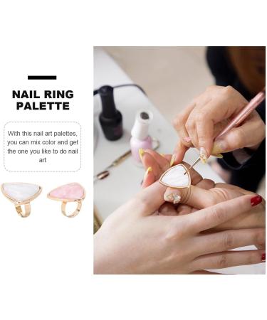 Toyvian Lot de 2 Palettes pour Nail Art de Coquillage Palette de M lange R sine en Marbre Blanc et Rose pour Bagues Outil Professionnel et Usage Maison pour M lange de Couleurs - Buy Online on GoSupps.com