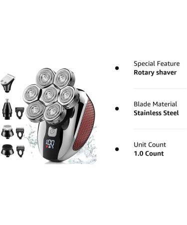 Detachable Head Shaver for Bald Men - 7D Waterproof Electric Razor & 6 in 1 Grooming Kit - Buy Online on GoSupps.com