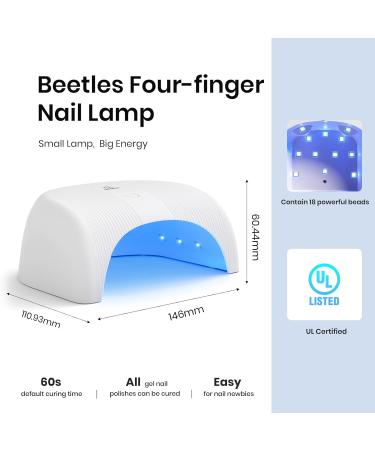 Beetles Gel Polish UV LED Nail Lamp | Fast Drying Compact Manicure Light with Timer | Elegant Shell Design | Perfect DIY Gift for Her - Buy Online on GoSupps.com
