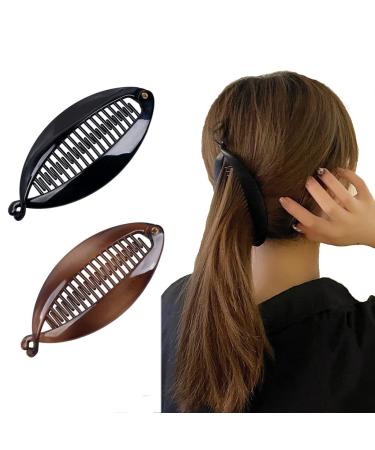2pcs Fish Shape Banana Hair Clips Hair Clamp Hair Accessories for Women Girls (Random Color)