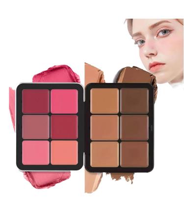 Carla Secret Concealer Palette,12 Colors Carla Secret Cream Blush Palette,Carla Secret Makeup Palette,LongWearing Full Coverage Makeup for Flawless Skin,Long Lasting Waterproof,for All Skin Types (02)