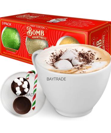 6x Hot chocolate bombs with marshmallow and 6x Peppermint Christmas Candy Canes- Kids Hot Chocolate Gift Set - Hot chocolate station - Xmas Eve Box Fillers for Kids Teens Toddlers Adult Stocking Gifts Chocolate 12 Piece Set - Buy Online on GoSupps.com
