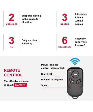 YELANGU Motorized Camera Dolly and Slider Set | 3-Speed Adjustable Wireless Electric Car with 24/62cm Track Rail | Remote Control | For Camera, Camcorder, Smartphone | Up to 6.6lb/3kg - Buy Online on GoSupps.com