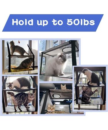 Cat Window Perch - Double Cat Hammock Seat for Large Cats | Durable & Safe Window Mounted Cat Bed | Space Saving Design | 6 Suction Cups | Suitable for Large & Small Cats - Buy Online on GoSupps.com