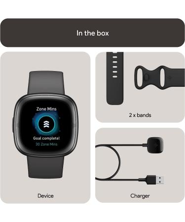 Fitbit Sense 2 Advanced Health & Fitness Smartwatch | Manage Stress & Sleep | ECG, SpO2, 24/7 Heart Rate, GPS | Shadow Grey/Graphite | One Size with S & L Bands - Buy Online on GoSupps.com