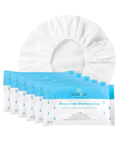 Scrubzz Rinse Free Shampoo Caps, Shampoo Caps for Bedridden Patients, Hair Washing Shower Caps for Elderly, Waterless Microwavable Hospital Caps No Rinsing Required - 6 Pack - Buy Online on GoSupps.com