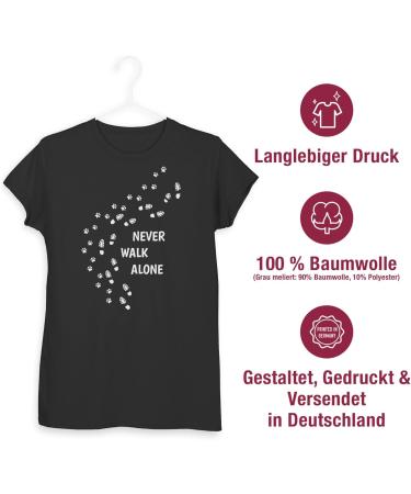 Shirtracer Women's Shirt - Dog Owner Gift - Never Walk Alone Paw Prints - Black L - Buy Online on GoSupps.com