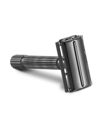 VIKINGS BLADE Chieftain JR Double Edge Safety Razor - Butterfly Twist-to-Open, Eco-Friendly, Smooth Shaving for Beginners - Meteorite Gray - Buy Online on GoSupps.com