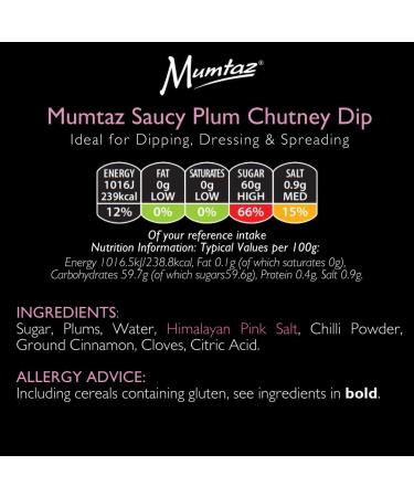 Mumtaz Saucy PLUM Chutney Dip 250g Pack of 6 Ideal For Dipping Dressing & Spreading. - Buy Online on GoSupps.com