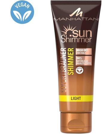 Manhattan Sunshimmer Instant Tan Shimmer Light for Flawless Tan with Up to 24 Hours Hold 125ml - Buy Online on GoSupps.com