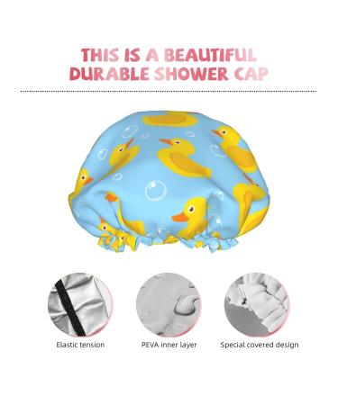 Yellow Rubber Duck Reusable Shower Cap | Double Layer Waterproof Hair Protector for Women, Kids, and Men - Buy Online on GoSupps.com