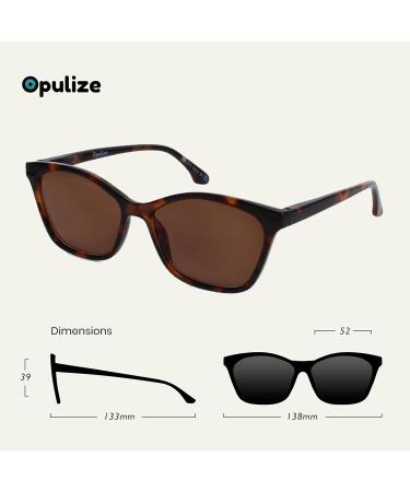 Opulize Kat Sonnen Reader - CAT-EYE UV400 Glasses for Men & Women - Brown Tortoise +2.00 Diopters - Stylish & Durable with Feder Hinges - Buy Online on GoSupps.com