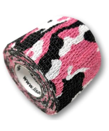Lisacare self -adhering bandage - 4 rolls 5cm wide - medical device - breathable wrist bandage women & men with color & motif selection (camo red) Camo red 4er set
