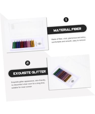 FOMIYES 24 Pairs Glitter False Eyelashes Color Lashes Lash Extension Cosmetic Lashes Colorful False Eyelashes Halloween Cosplay Lashes Colored Eyelashes with Glitter Fiber Extend Manual - Buy Online on GoSupps.com