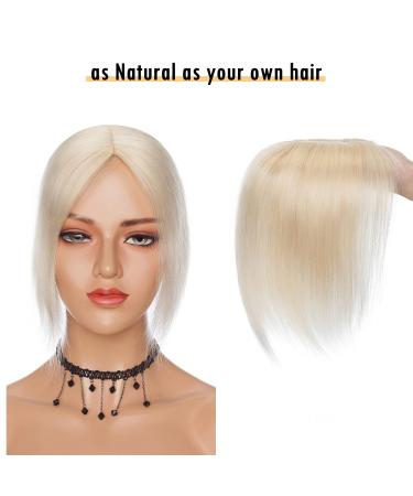 Rich Choices Clip-in Hair Topper for Women - 130% Dense Remy Human Hair Extensions 40cm #60 Wei blond - 50g Toupet - Buy Online on GoSupps.com