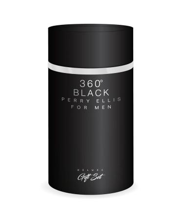 Perry Ellis Fragrances Perry Ellis 360 Black Men's Cologne - 3-piece Gift Set - 3.4 Fl Oz EDT 3 oz Shower Gel .25 fl oz EDT mini travel spray - fresh woody clean long-lasting - Buy Online on GoSupps.com