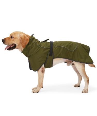 Heywean dog jacket waterproof dog coat reflective jacket for cold weather with soft fleece lining warm coat for dog indoor & outdoor camping hiking l (pack with 1) army - Buy Online on GoSupps.com