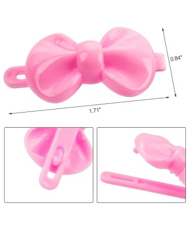 OIIKI 50 PCS Self Hinge Plastic Bow Hair Barrettes - Cute 80s 90s Vintage Hair Clips for Girls Kids - Mix Color - Buy Online on GoSupps.com