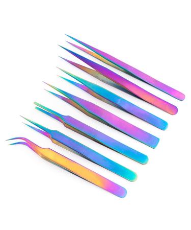 RIYAN Stainless Steel Tweezers Volume Eyelashes Extensions Eyebrow Tweezers Curved Straight Nail Clipper Nipper Makeup Tools