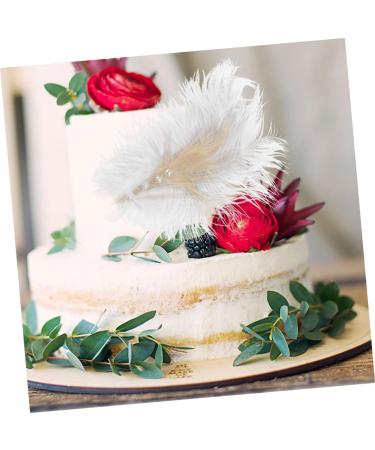NAMOARLY 2 Pcs Insert Pearl Trim Pearl Decor Beige Decor Ostrich Trim Baking Diy Decor Dessert Inserting Decor Inserting Baking Topper Baking Toppers Insert Card Cake White White 12X5.5CM - Buy Online on GoSupps.com