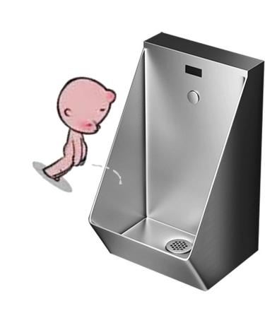 Stainless Steel Family Bathroom Toilet Men's Urinal Troughs with Sensor Flush Ommercial Men's Adult Urinal Bathroom Toilet for Bathrooms Hotels Shopping GrabGray