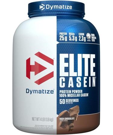 Dymatize ISO100 Hydrolyzed Protein Powder 100% Whey Isolate Protein 25g of Protein 5.5g BCAAs & Elite Casein - Chocolate 4lb - Buy Online on GoSupps.com