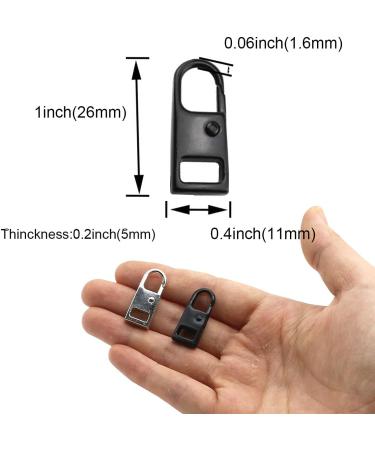 Metal Zipper Pull Tab Replacement for Suitcases, Luggage, Jackets - Sliver and Black - Buy Online on GoSupps.com