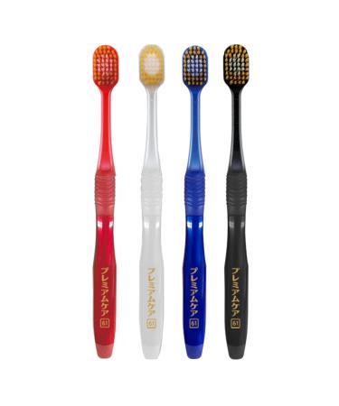 Ebisu premium care toothbrush 6 columns regular softer 3-pack (color Random)