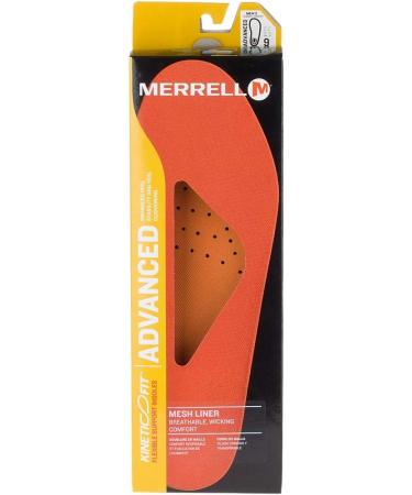 Merrell Kinetic Fit Advanced Mesh Men's Medium Foot Bed Insoles - Zonal Arch & Heel Support, Orange - Size 10 - Buy Online on GoSupps.com