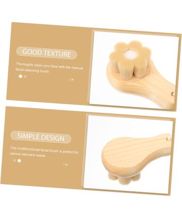 Mikinona Face Exfoliator wooden handle cleaning brush cleansing brush artificial fiber Pore Brush skin care face cleansing brush face brush makeup remover Scrubber face dry brush - Buy Online on GoSupps.com