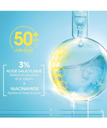 Garnier Pure Active BHA + Niacinamide Daily fluid with SPF 50+ against impurities light matte formula 40ml - Buy Online on GoSupps.com
