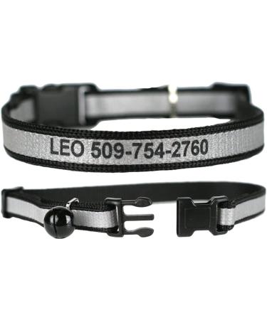 Personalized Reflective Cat Collar | Engraved Custom Collar with Name & Phone | Breakaway Safety Buckle | Adjustable for Cats - Blue - Buy Online on GoSupps.com