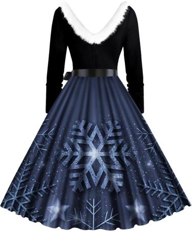 Festive Christmas Sweater Dress for Women - Casual Long Arm Hoodie Tunic - Retro Classy Xmas Jumper Dress - Buy Online on GoSupps.com