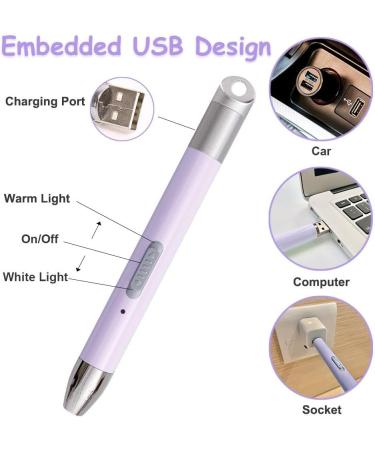 5D Diamond Painting LED Light Pen Kit - Rechargeable Art Accessory with 2 Light Modes, Glue, Clay & Storage Case - Purple - Buy Online on GoSupps.com