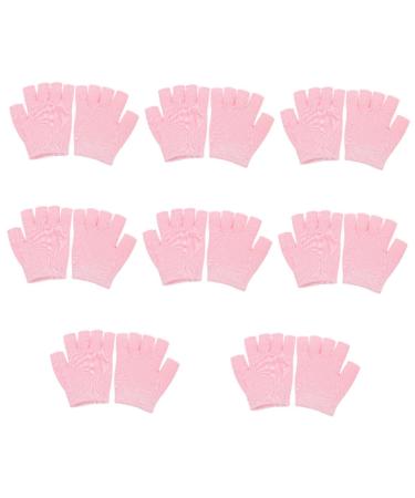 Healeved 8 Pairs Gel Moisturizing Gloves Moisturizing Half Gloves Hair Padding for Updos Grooming Glove Lotion for Men Women Gloves Soft Computer Moisturizing Lotion Pink Knitting Women's