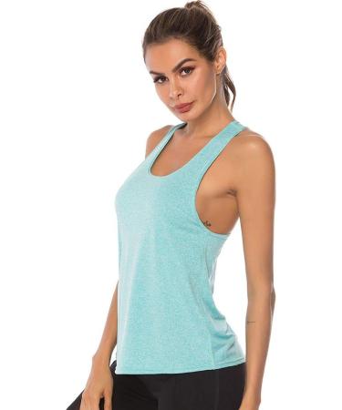 Xia&Han Womens Solid Undershirt Cami Yoga Tank Sleeveless Tops Quick Dry Vest Blouse Shirts Activewear Small Blue - Buy Online on GoSupps.com