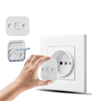 20PCs socket covers Baby proofing adhesive baby safety plug covers for sockets sliding-lock Child proof outlet cover wall socket cover for house kitchen (white) 20 pieces white