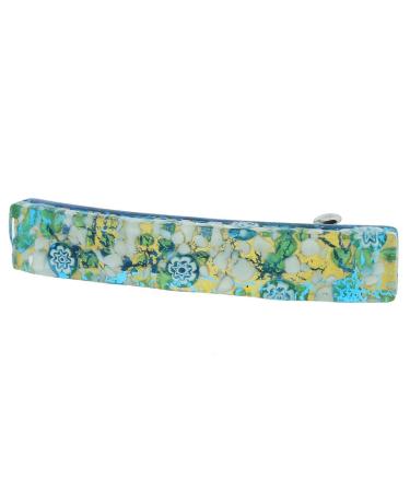 GlassOfVenice Murano Glass Venetian Reflections Hair Clip - Aqua Gold