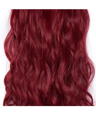 Silk-co Long Curly Wavy Clip in Hair Extension 24 Maroon&Dark Red - 8 Pcs Full Head, Synthetic Heat Resistant, 18 Clips - #Maroon&Dark Red - Buy Online on GoSupps.com